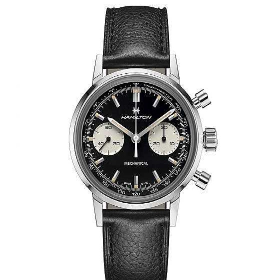 Relojes Hamilton | Reloj Hamilton American Classic Intra-Matic Chronograph H Esfera Negra Piel