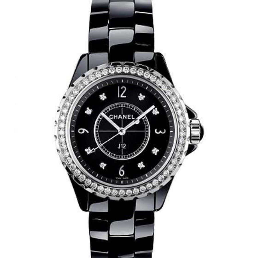 Relojes CHANEL | Chanel J12 Cer Mica Negra E Ndices Y Bisel De Diamantes 33Mm