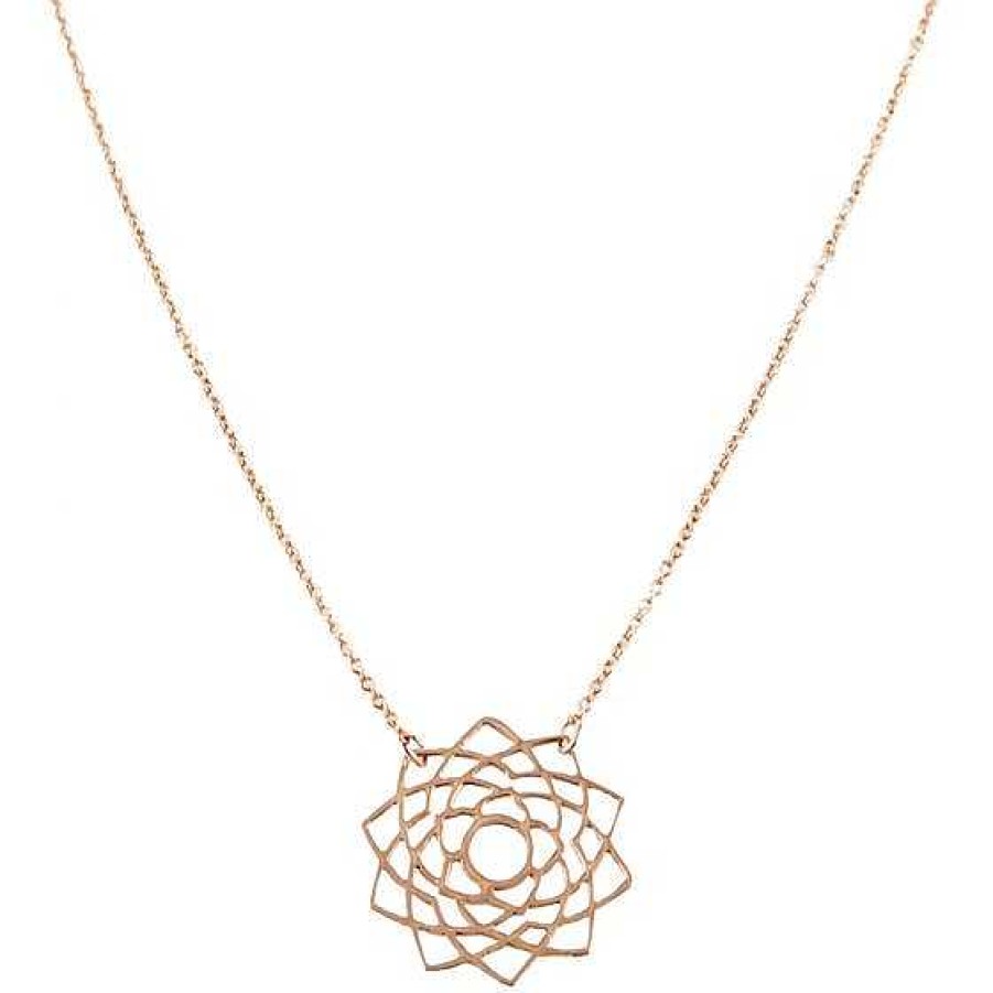 Joyas Tiny Om | Collar Sahasrara Con Colgante Del Chakra Sahasrara Y Una Turmalina Rosa