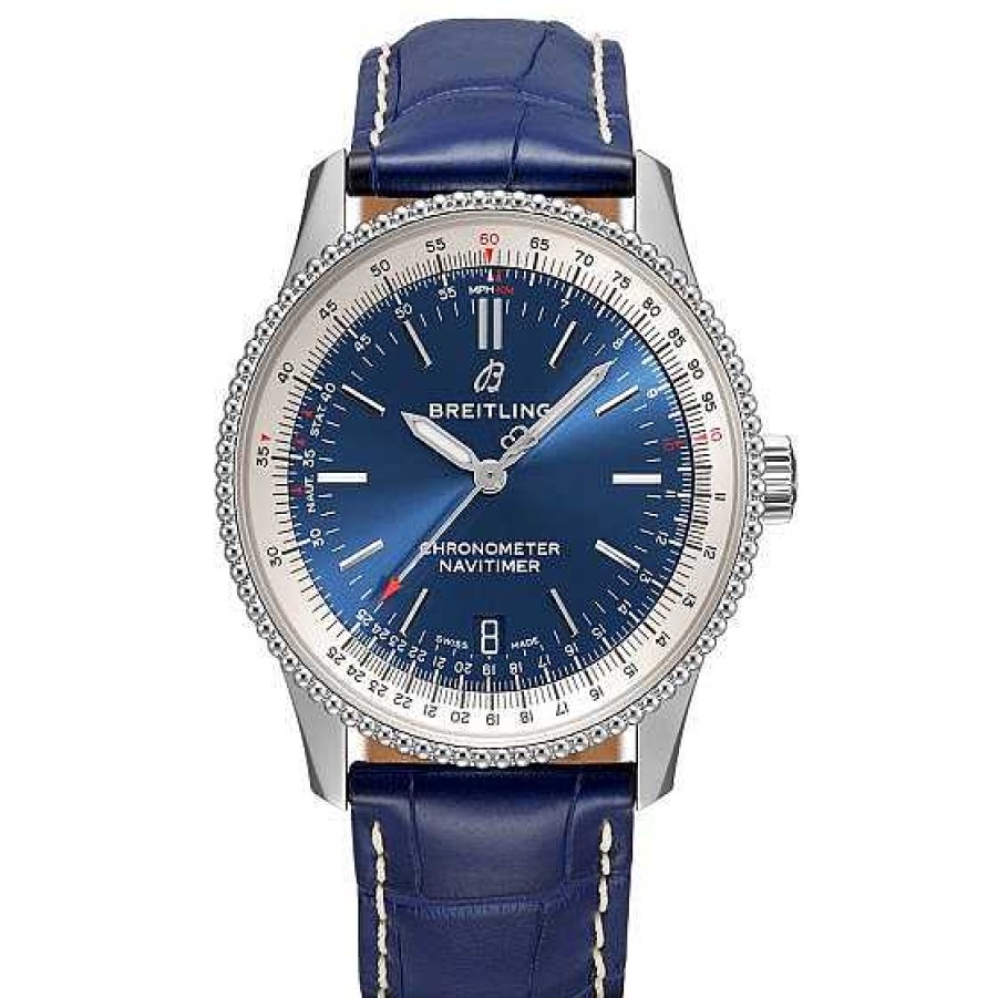 Relojes Breitling | Breitling Navitimer 1 38Mm Esfera Azul Y Cocodrilo