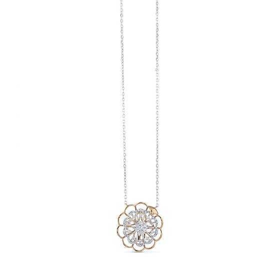 Joyas Chocrón | Colgante "Soleil" De Oro Rosa Y Oro Blanco Con Diamantes