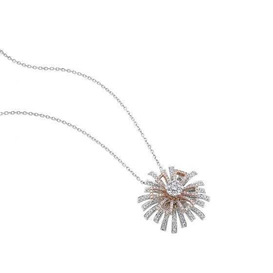 Joyas Chocrón | Colgante Copo De Nieve "Hypnose" De Oro Blanco Y Oro Rosa Con Diamantes