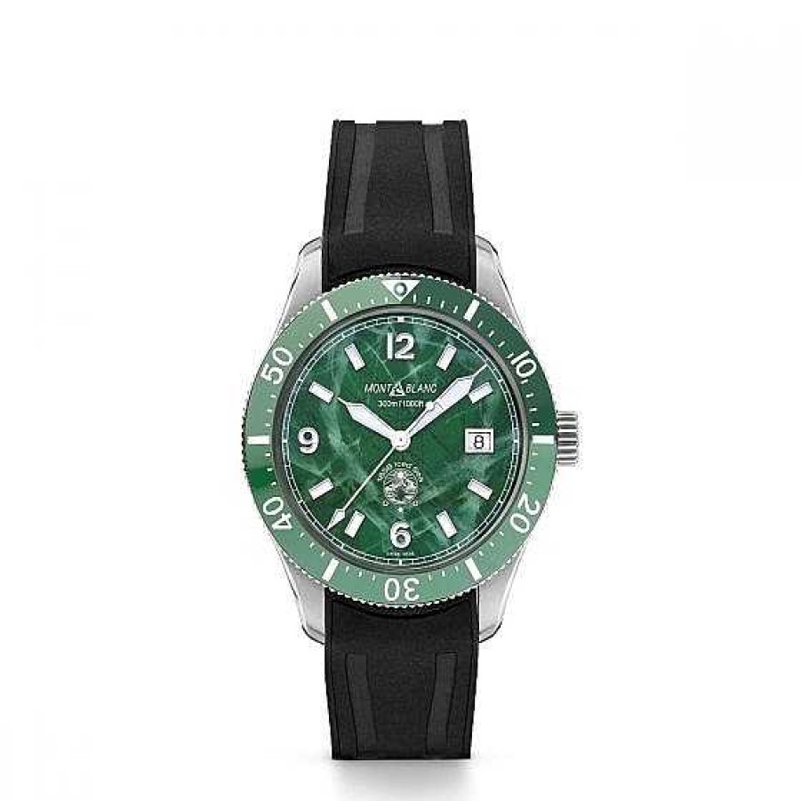 Relojes Montblanc | Montblanc 1858 Iced Sea Automatic Date Esfera Verde Caucho