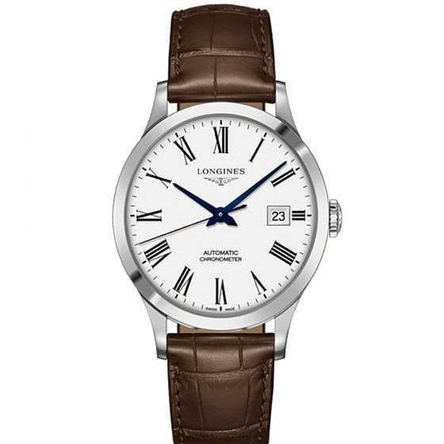 Relojes Longines | Longines Record Collection 40Mm En Acero Y Piel