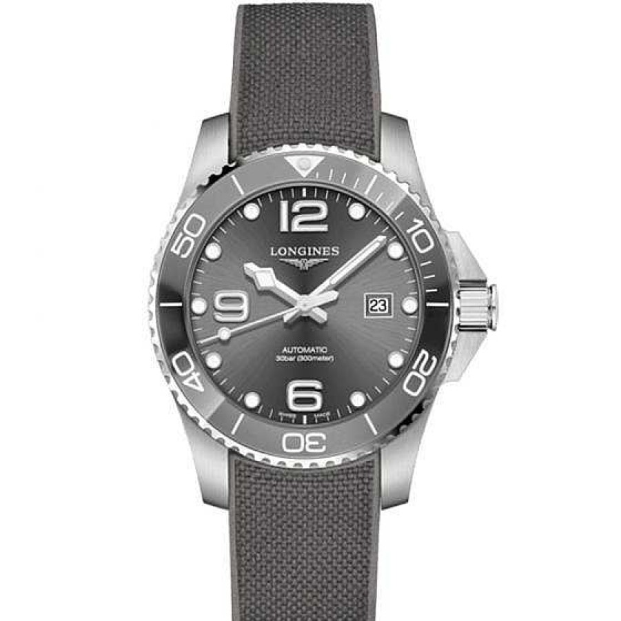 Relojes Longines | Longines Hydroconquest 43Mm Acero Y Caucho Gris Autom Tico