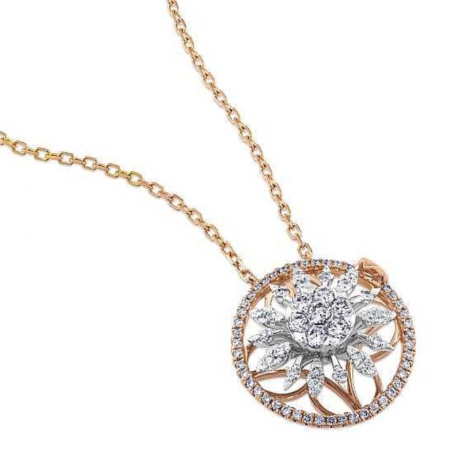 Joyas Chocrón | Colgante "Hypnose" De Oro Blanco Y Oro Rosa Con Diamantes