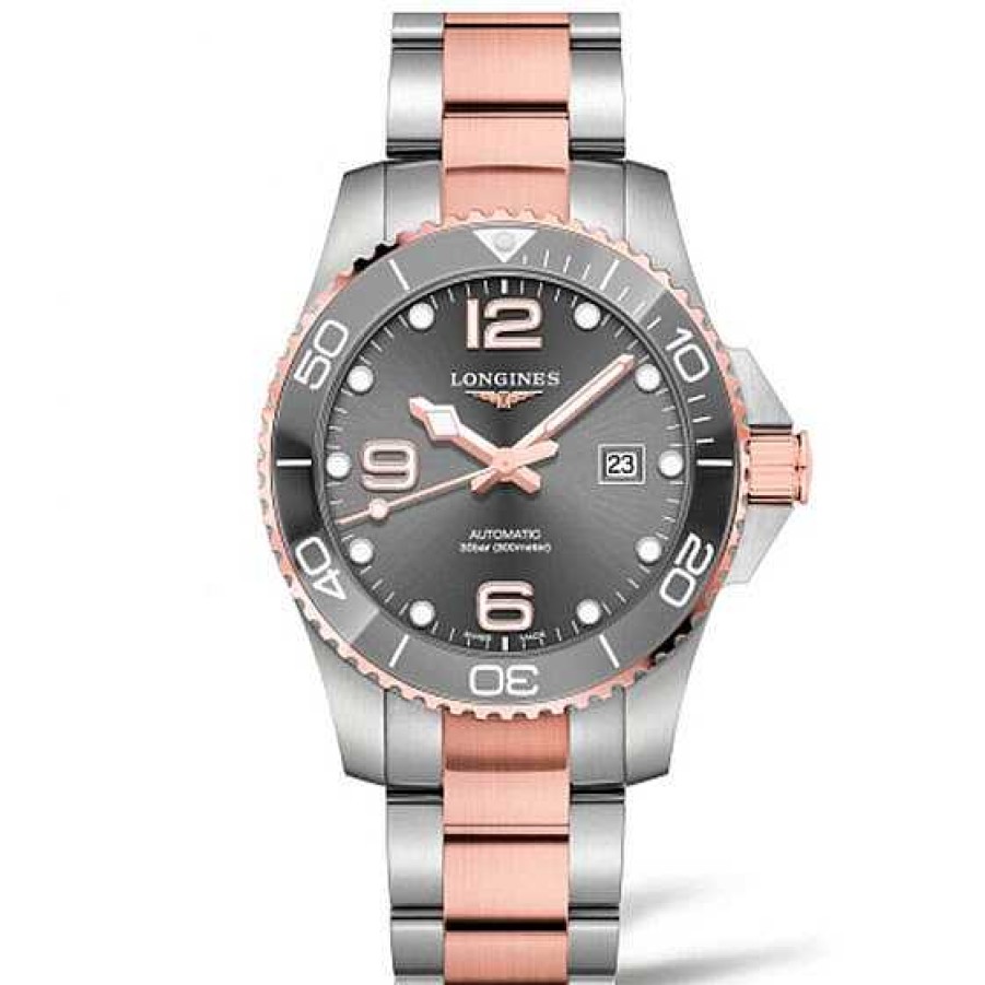 Relojes Longines | Longines Hydroconquest 43Mm Acero Y Pvd Rosa Esfera Gris