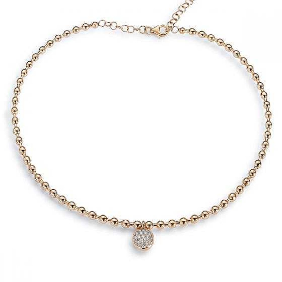 Joyas Chocrón | Gargantilla Choker "Bubbles" De Oro Rosa Con C Rculo De Diamantes