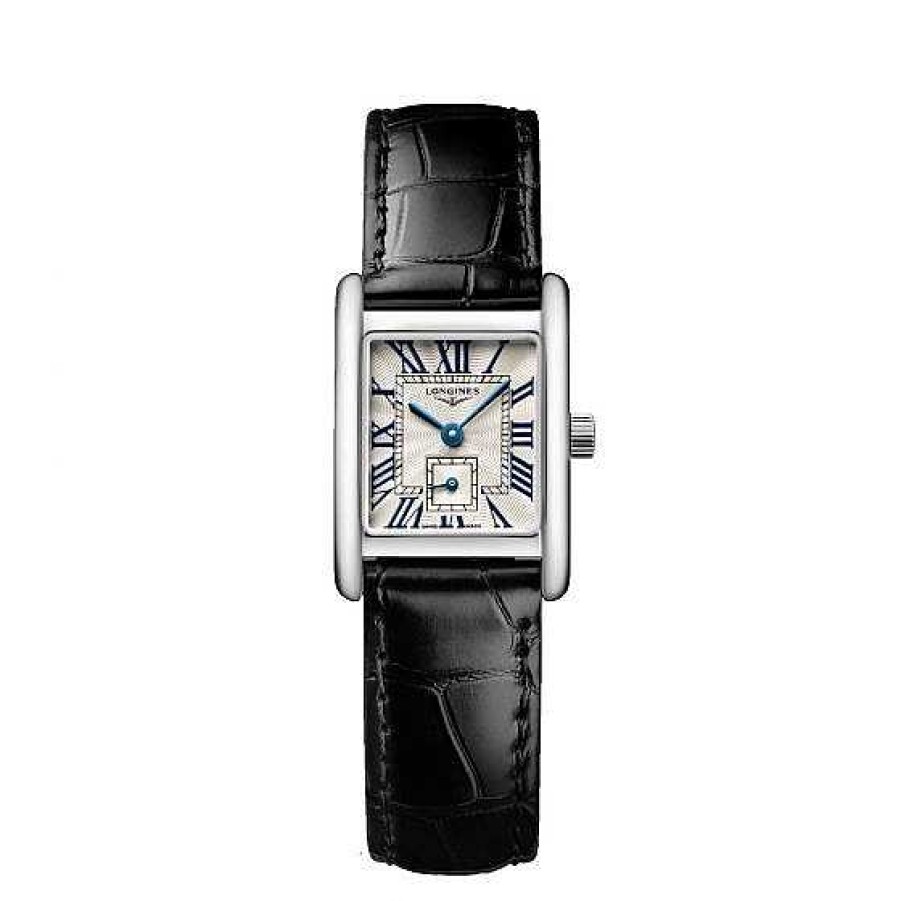 Relojes Longines | Longines Mini Dolcevita Blanco N Meros Romanos Correa Negra 29Mm