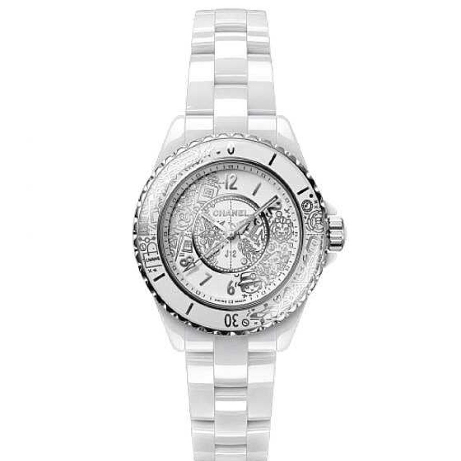 Relojes CHANEL | Chanel J12-20 Cer Mica Blanca Y Acero, Decoraci N Chapada En Rodio