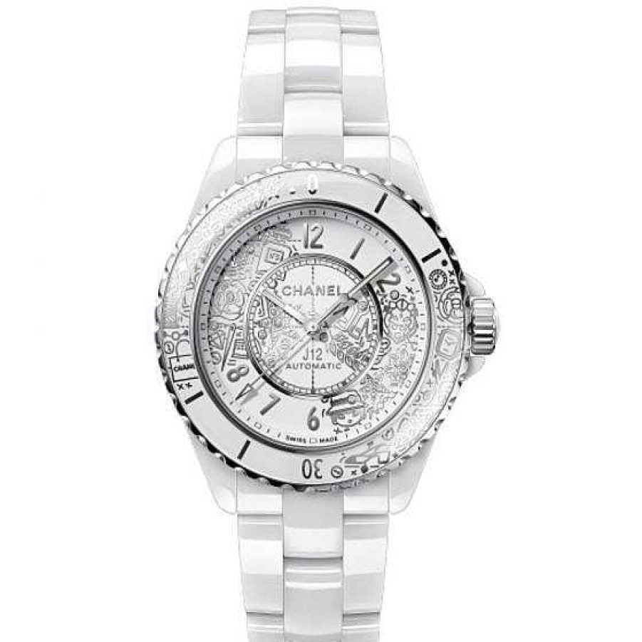 Relojes CHANEL | Chanel J12-20 Cer Mica Blanca Y Acero, Decoraci N Chapada En Rodio