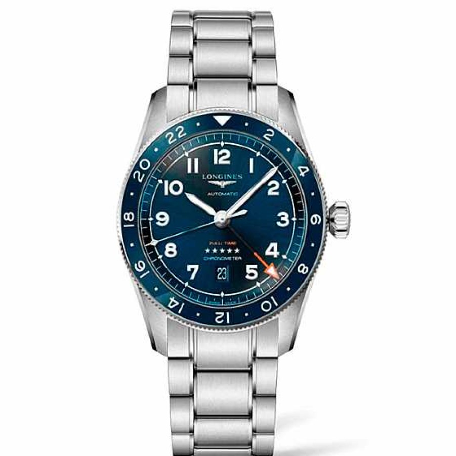 Relojes Longines | Longines Spirit Zulu Time 42Mm Acero Esfera Azul