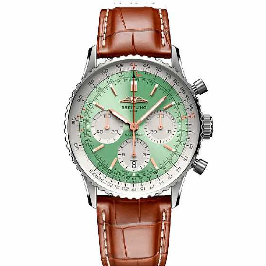 Relojes Breitling | Breitling Navitimer B01 41Mm Esfera Verde Y Piel