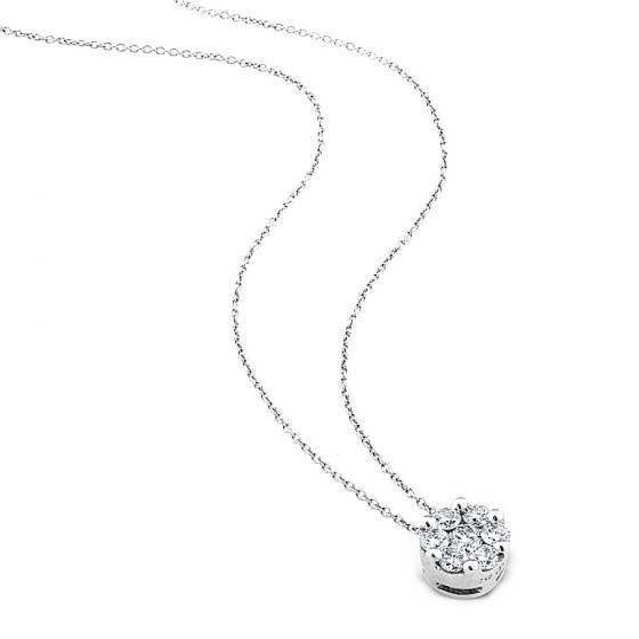 Joyas Chocrón | Colgante De Oro Blanco Con Circulo De Diamantes