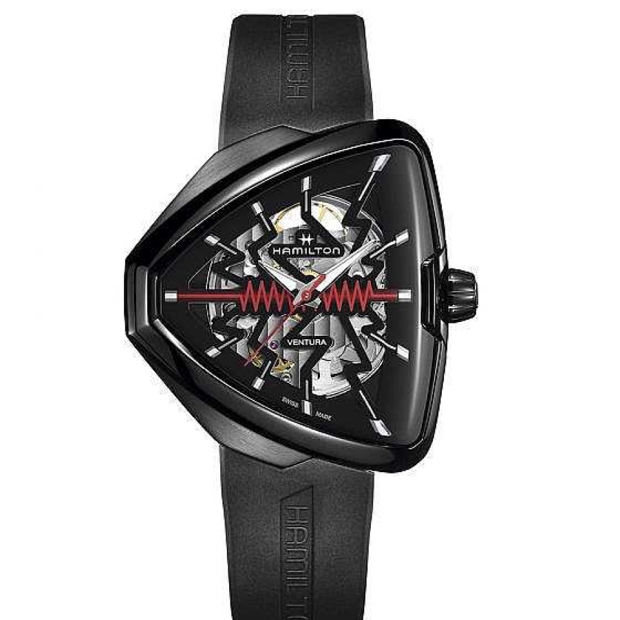 Relojes Hamilton | Hamilton Ventura Elvis80 Skeleton Auto Pvd Negro