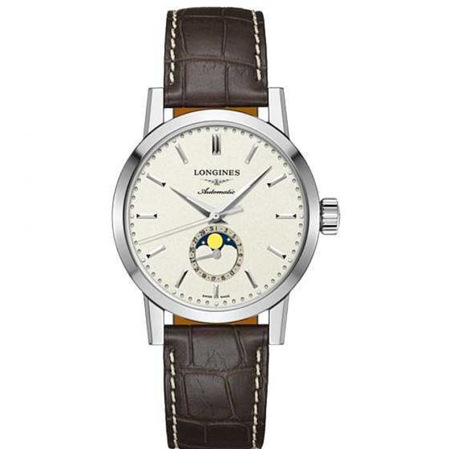 Relojes Longines | Longines 1832 40Mm Acero Y Piel Y Fase Lunar