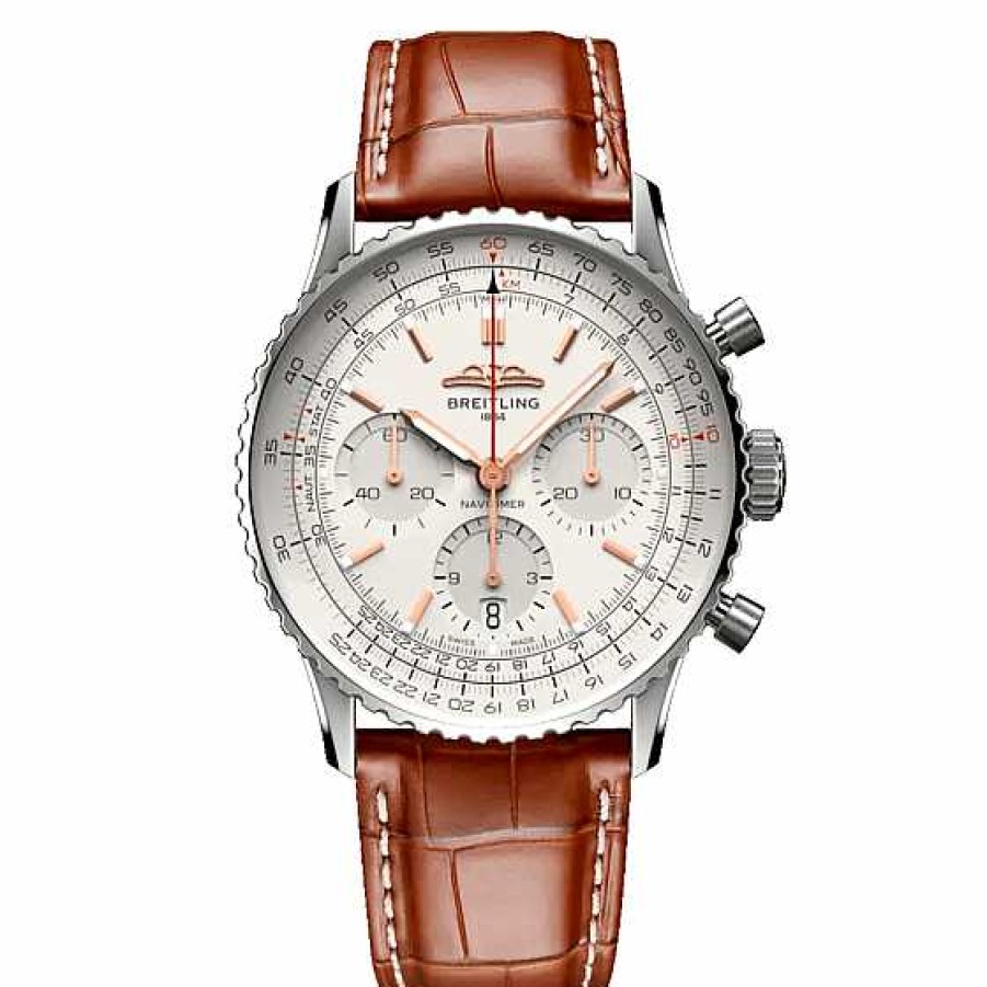 Relojes Breitling | Breitling Navitimer B01 41Mm Esfera Color Plata Y Piel