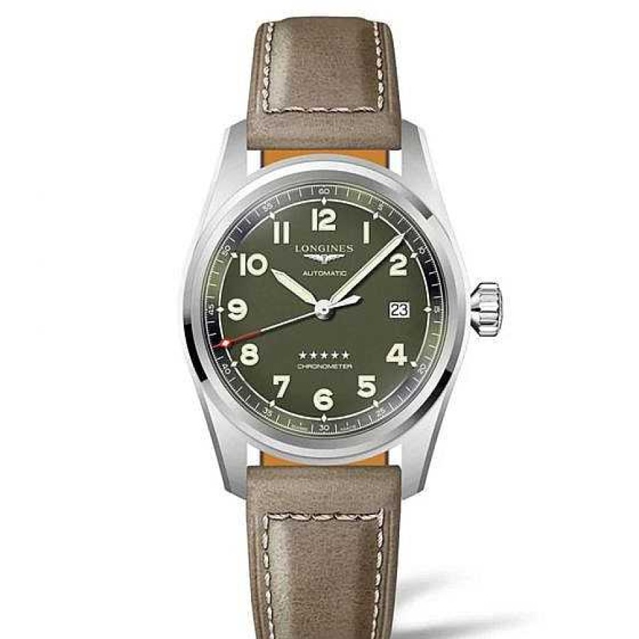 Relojes Longines | Longines Spirit Esfera Verde 40Mm Cuero Auto