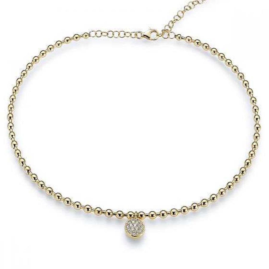 Joyas Chocrón | Gargantilla Choker "Bubbles" De Oro Amarillo Con C Rculo De Diamantes