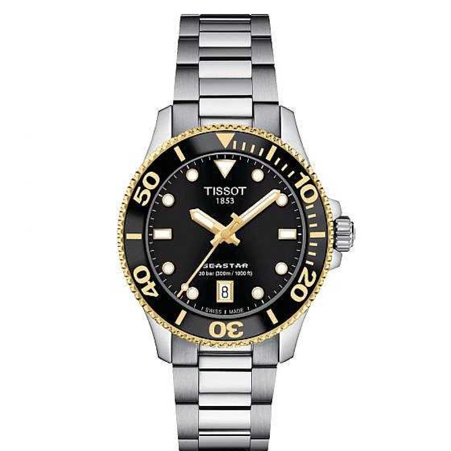 Relojes Tissot | Tissot Seastar 1000 Negro Y Dorado 36Mm