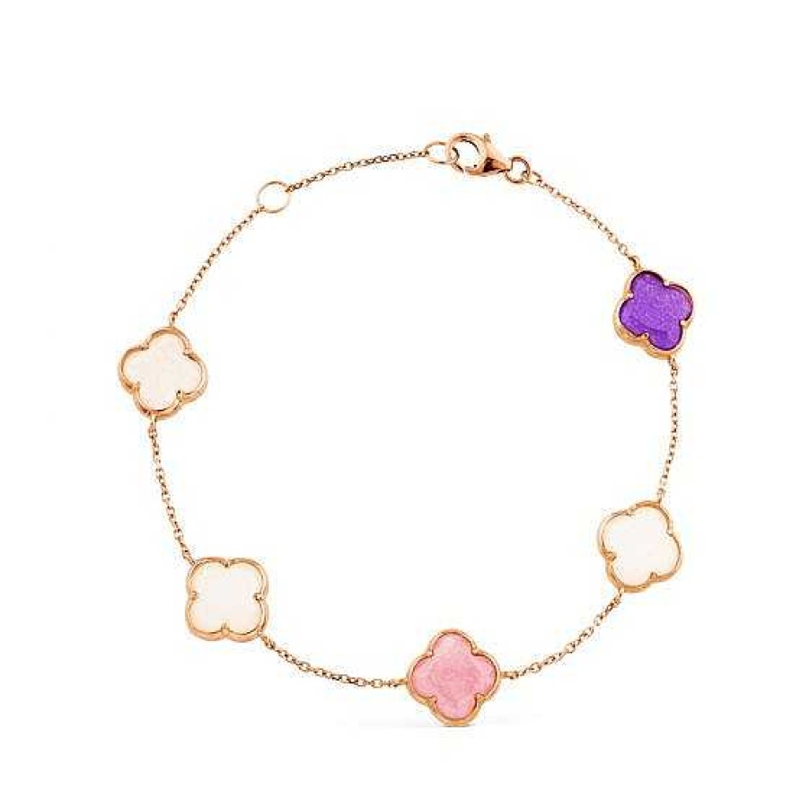 Joyas Chocrón | Pulsera De Oro Rosa Con Cuarzos De Colores