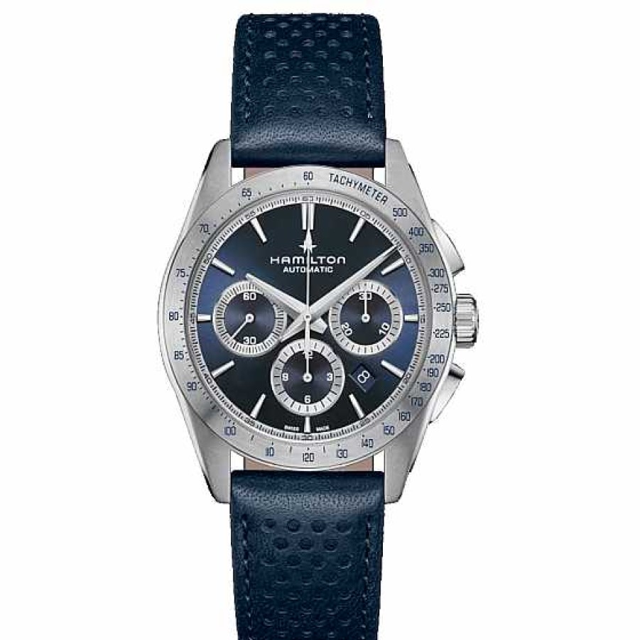 Relojes Hamilton | Hamilton Jazzmaster Performer Auto Chrono 42Mm Esfera Azul Piel